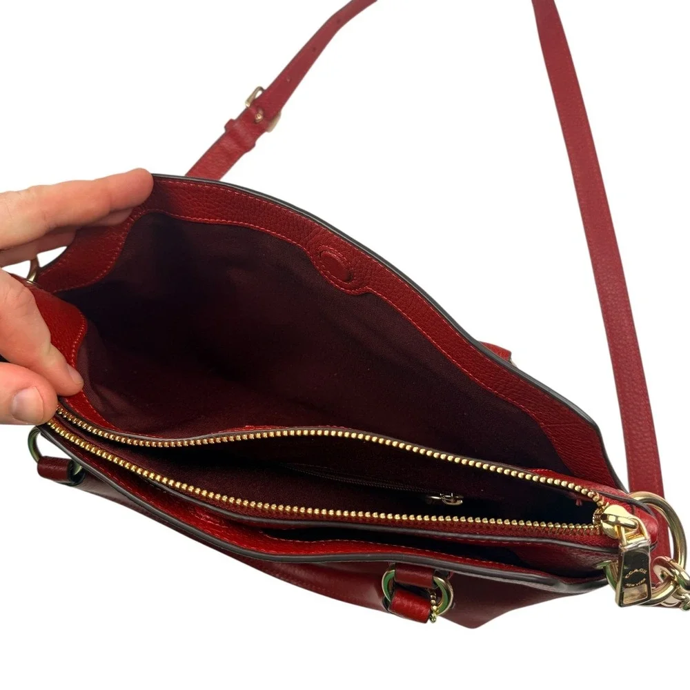 Coach Red Pebbled Leather‎ Satchel Crossbody Purse A2331-1317 Vintage Style